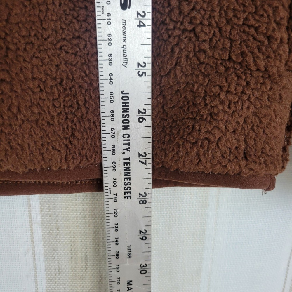 Old Navy Buffalo Printed Sherpa Quarter Zip Pullover Jacket Brown Size Large - Picture 7 of 12